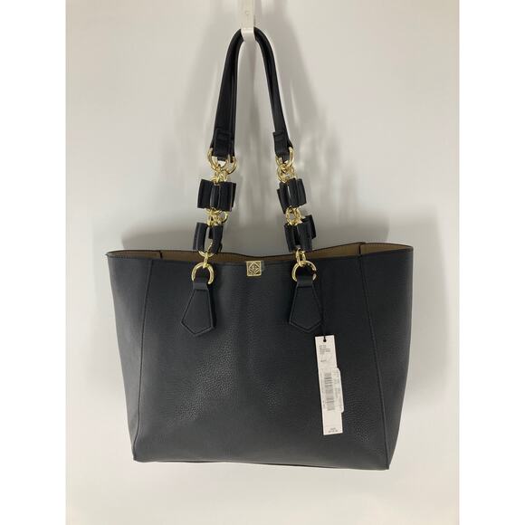 ANTONIO MELANI BLACK LEATHER SHOULDER BAG WITH CARD WALLET - Picture 1 of 13